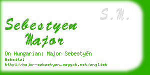 sebestyen major business card
